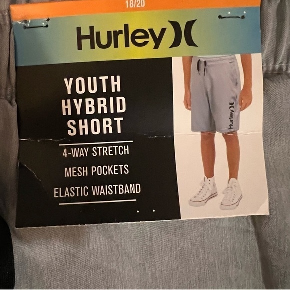 Hurley Grey Gray Youth Hybrid Short 4-Way Stretch Size 18/20. - Picture 2 of 12